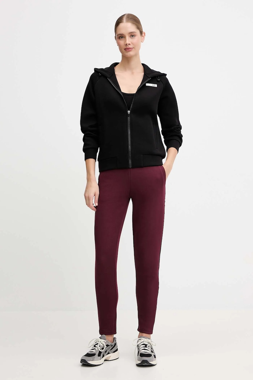 Кофта EA7 Emporio Armani цвет чёрный с капюшоном однотонная AF13151.7W000675 Кофта EA7 Emporio Armani цвет чёрный с капюшоном однотонная AF13151.7W000675