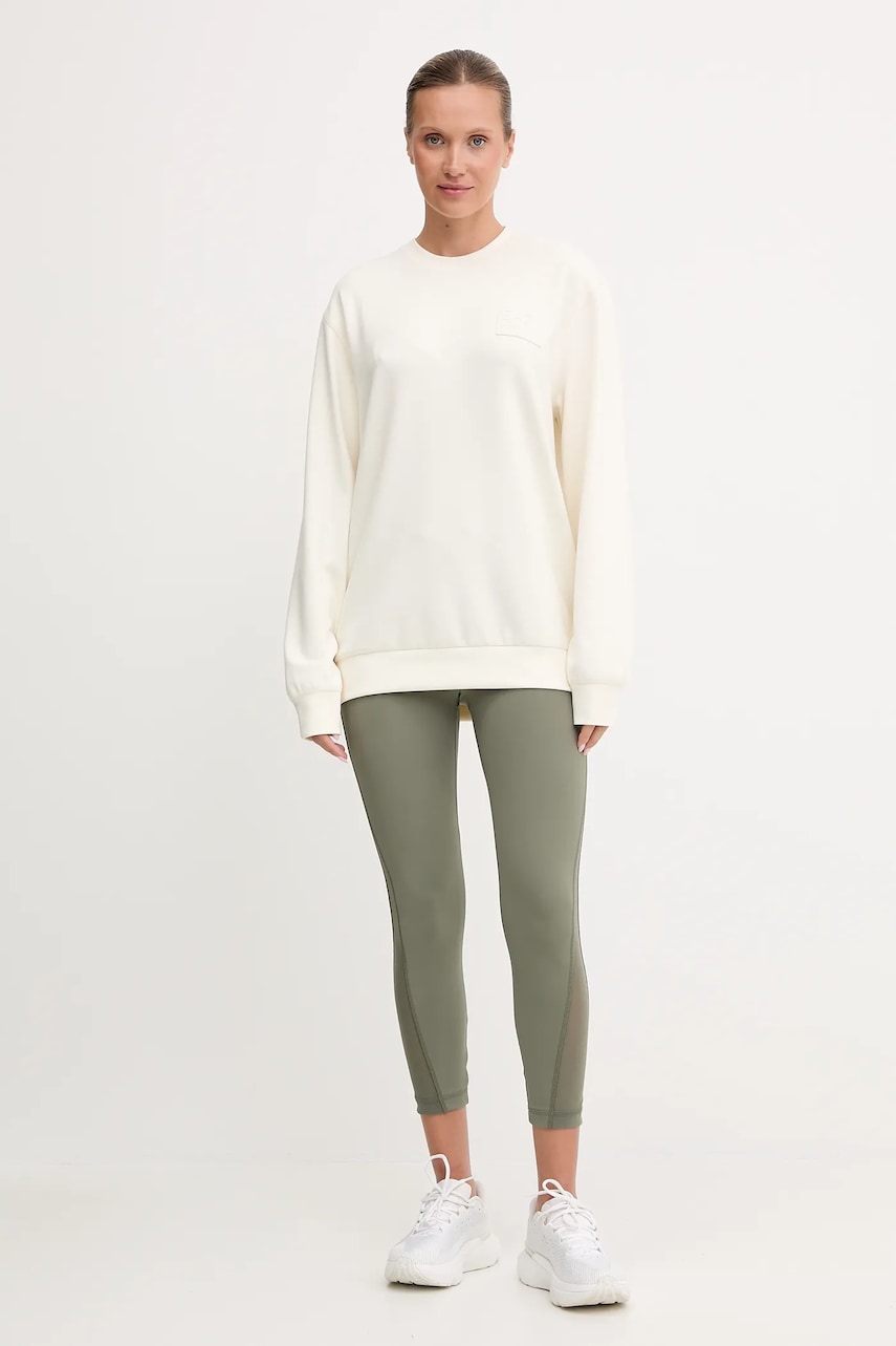 Кофта EA7 Emporio Armani цвет бежевый с аппликацией AF13790.7X000129 Кофта EA7 Emporio Armani цвет бежевый с аппликацией AF13790.7X000129