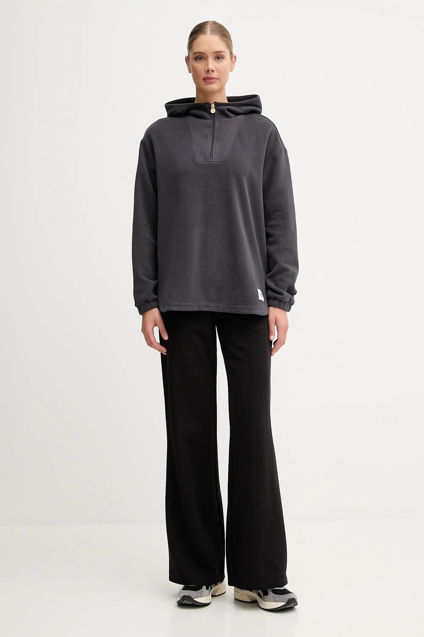 Кофта EA7 Emporio Armani цвет серый с капюшоном однотонная AF15528.7W000567 Кофта EA7 Emporio Armani цвет серый с капюшоном однотонная AF15528.7W000567