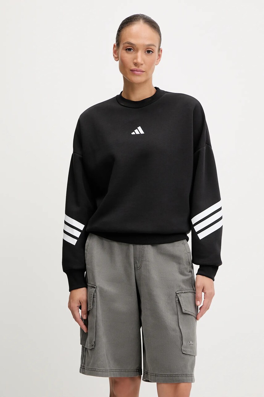 adidas bluza Future Icons culoarea negru, cu imprimeu, JE0203