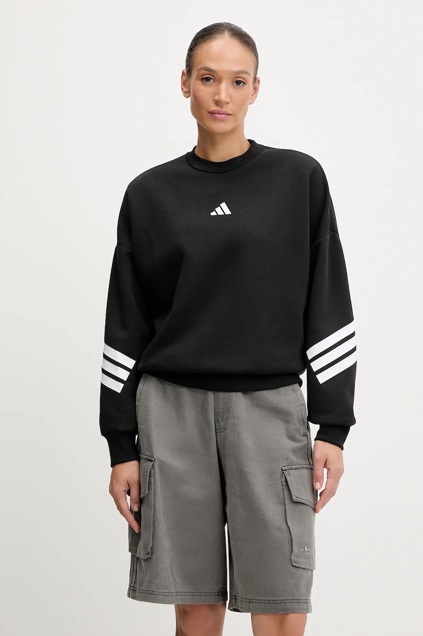 adidas bluză Future Icons culoarea negru, cu imprimeu, JE0203