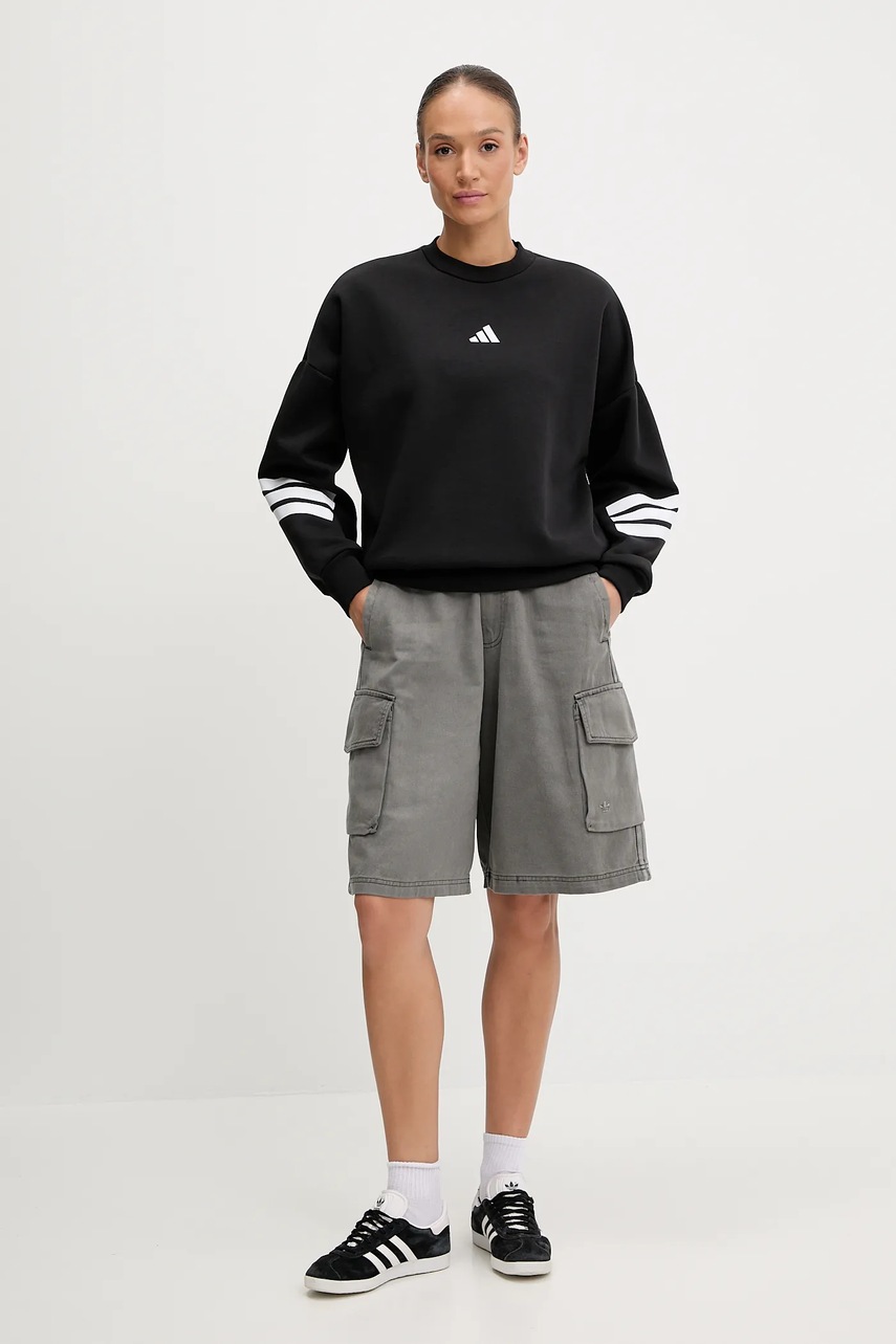 Кофта adidas Future Icons цвет чёрный с принтом JE0203