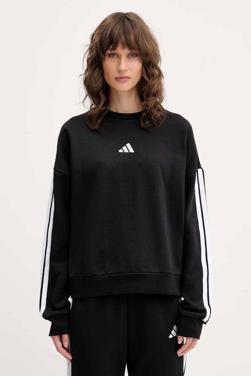 adidas bluză Essentials culoarea negru, cu imprimeu, JE1298
