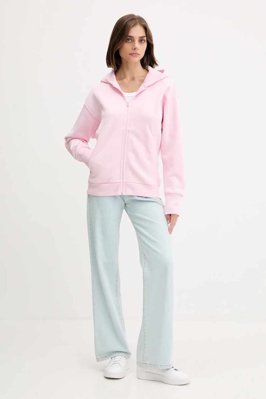 Кофта adidas All SZN цвет розовый с капюшоном с аппликацией JV7289 Кофта adidas All SZN цвет розовый с капюшоном с аппликацией JV7289
