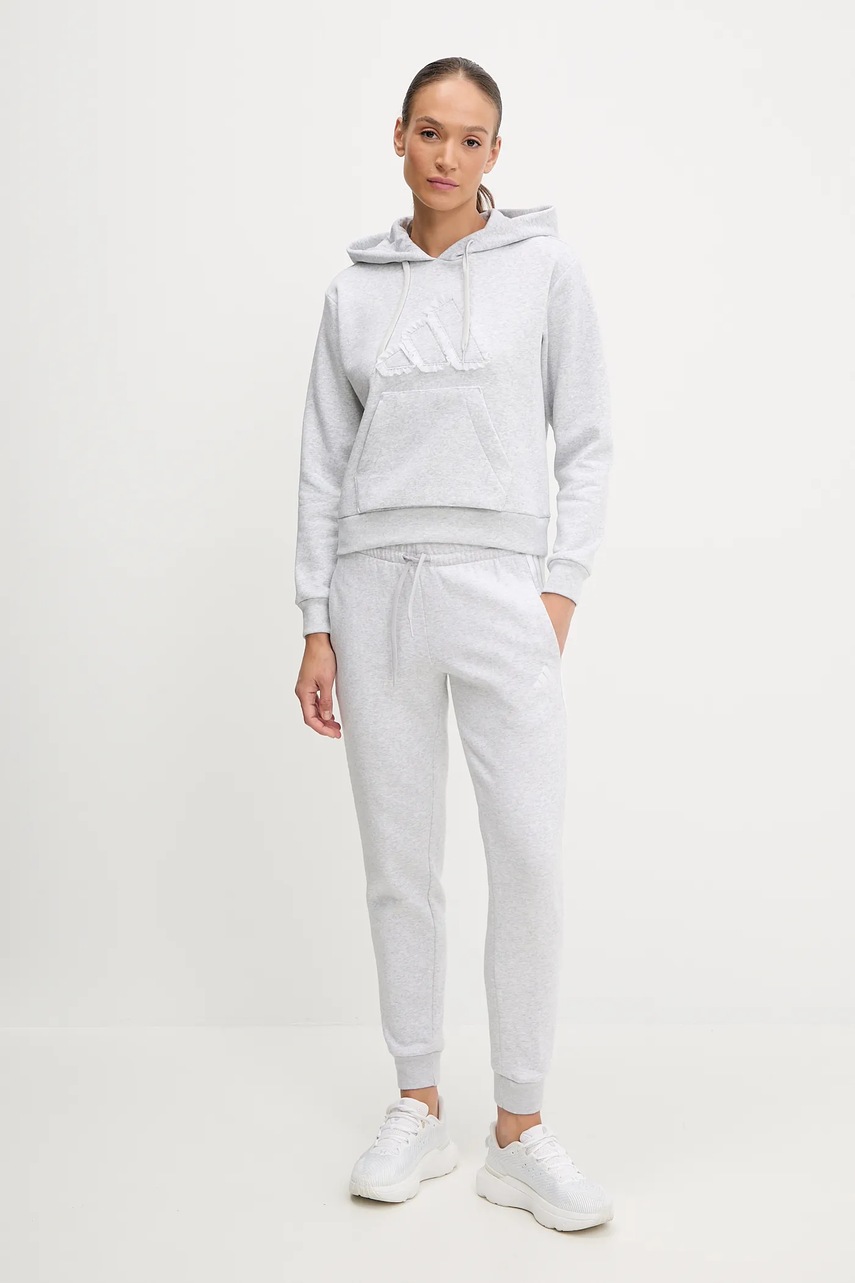 Кофта adidas W CO RUFF HD цвет серый с капюшоном меланж JX1326 Кофта adidas W CO RUFF HD цвет серый с капюшоном меланж JX1326