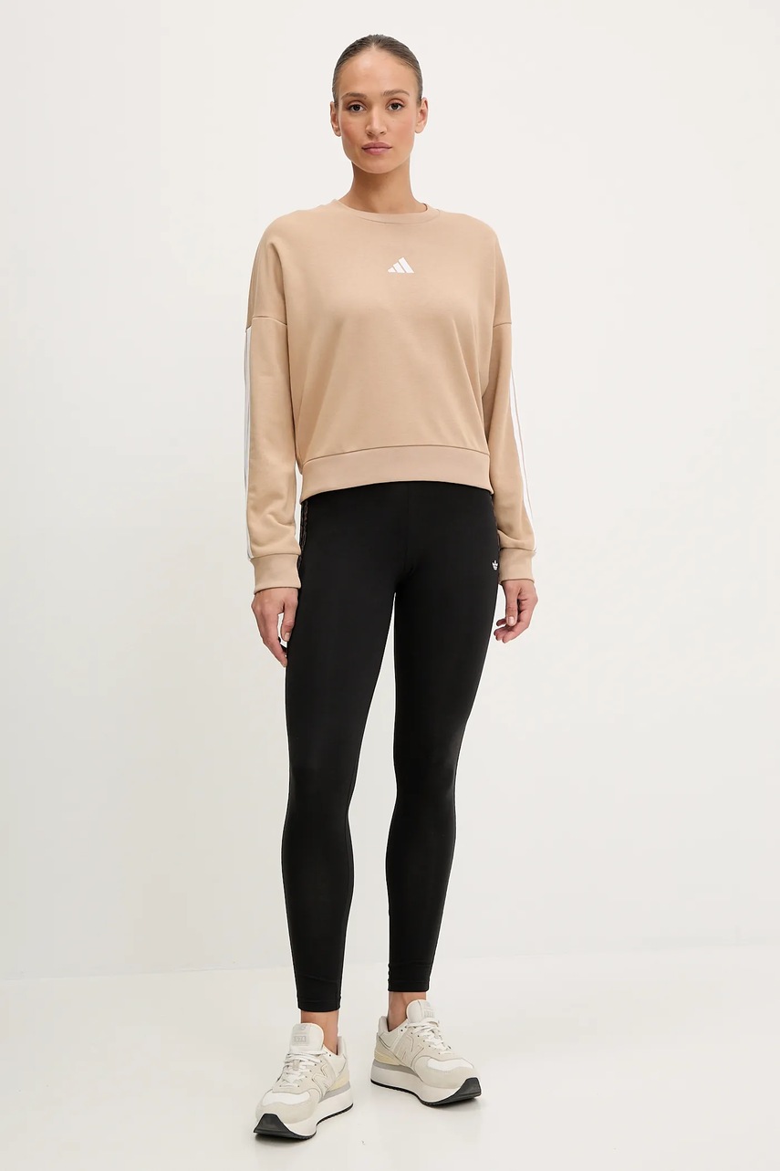 Кофта adidas 3-Stripes цвет бежевый с аппликацией JX7629 Кофта adidas 3-Stripes цвет бежевый с аппликацией JX7629