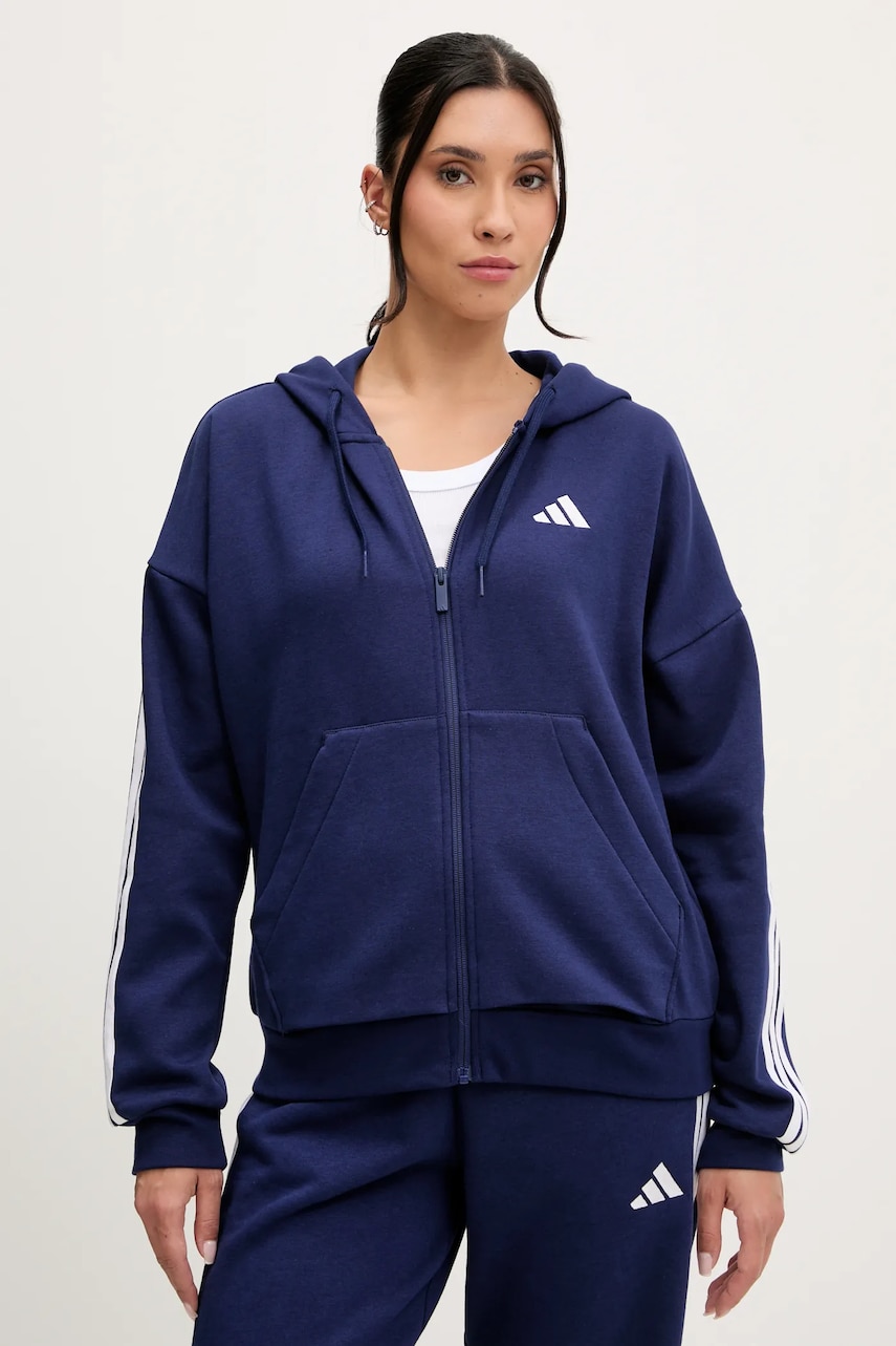adidas bluză 3-Stripes cu glugă, cu imprimeu, JY3083