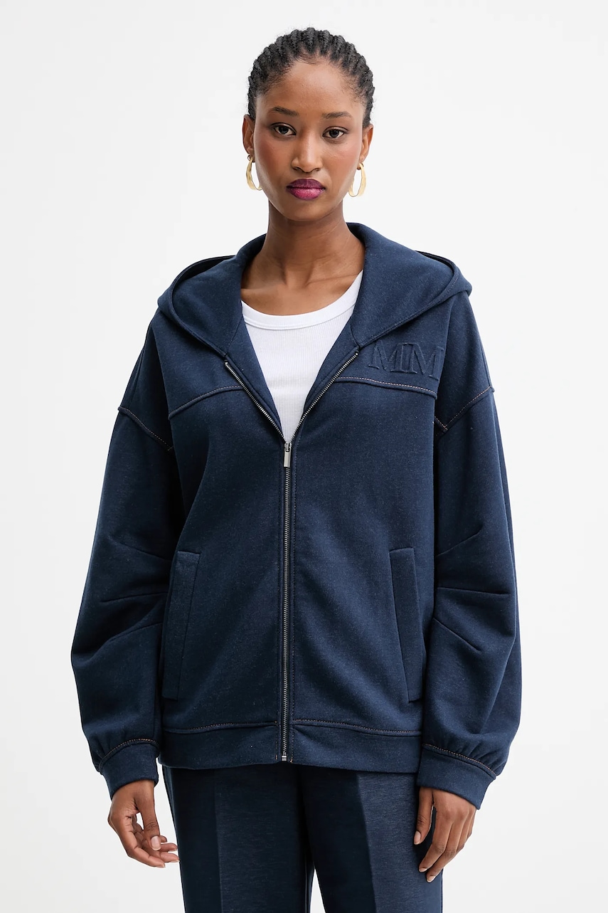MM bluză YALE culoarea bleumarin, cu glugă, cu imprimeu, 2526926047600