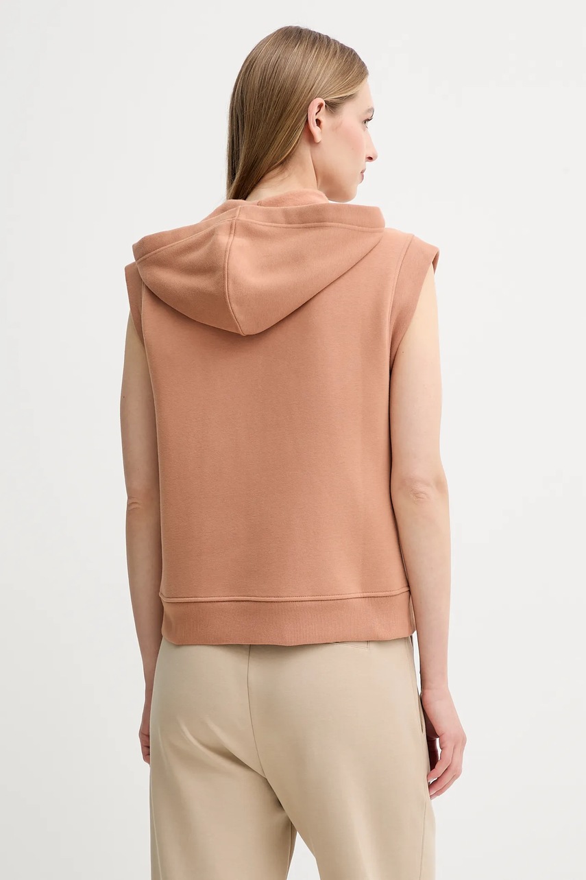 Μπλούζα Weekend Max Mara PANK χρώμα: καφέ, με κουκούλα, 2525926041600 φωτογραφία