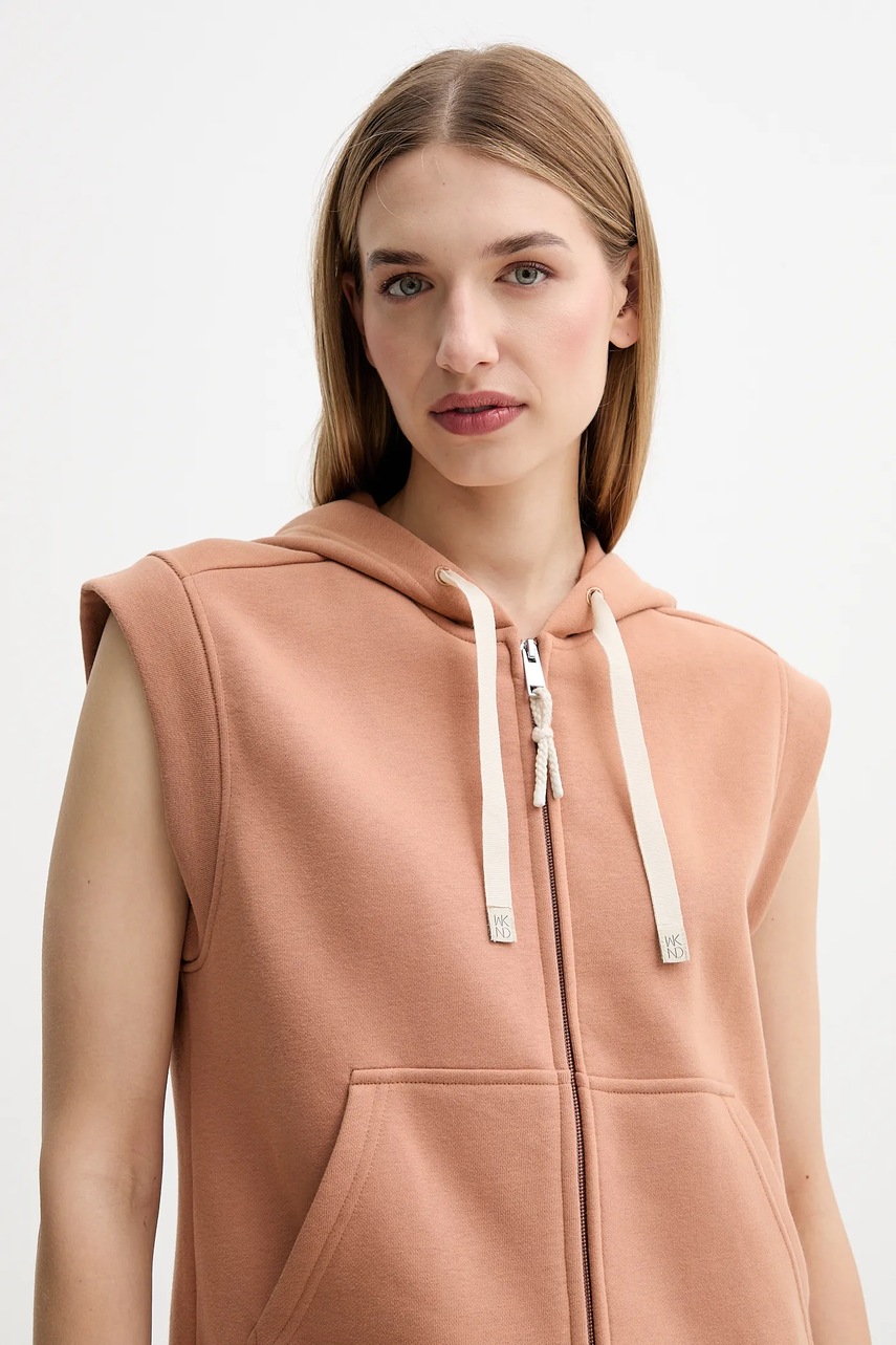 Μπλούζα Weekend Max Mara PANK χρώμα: καφέ, με κουκούλα, 2525926041600 φωτογραφία