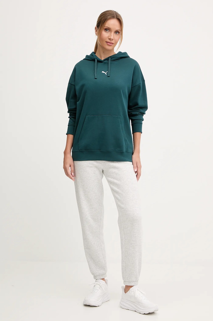 Кофта Puma цвет зелёный с капюшоном однотонная 685398 Кофта Puma цвет зелёный с капюшоном однотонная 685398