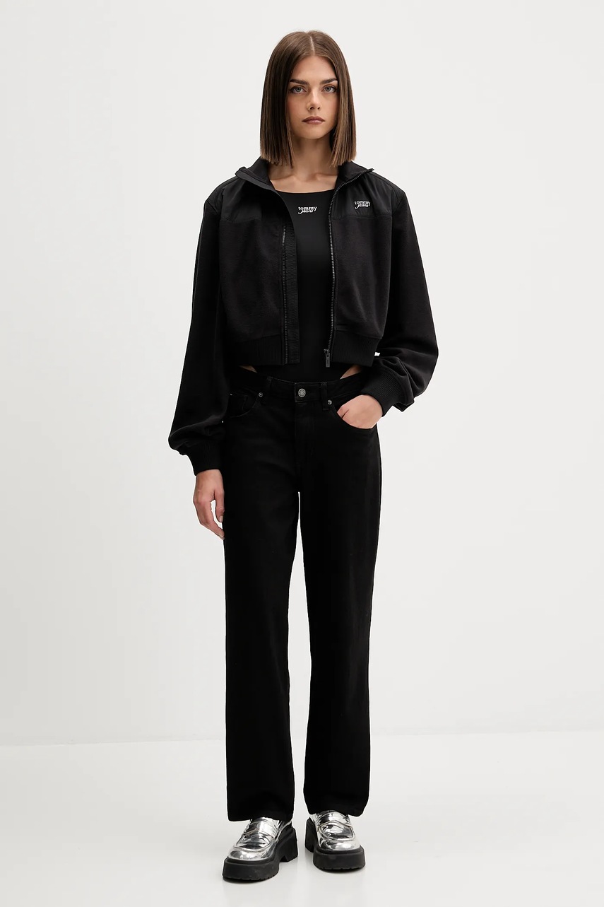 Кофта Tommy Jeans цвет чёрный однотонная DW0DW21606