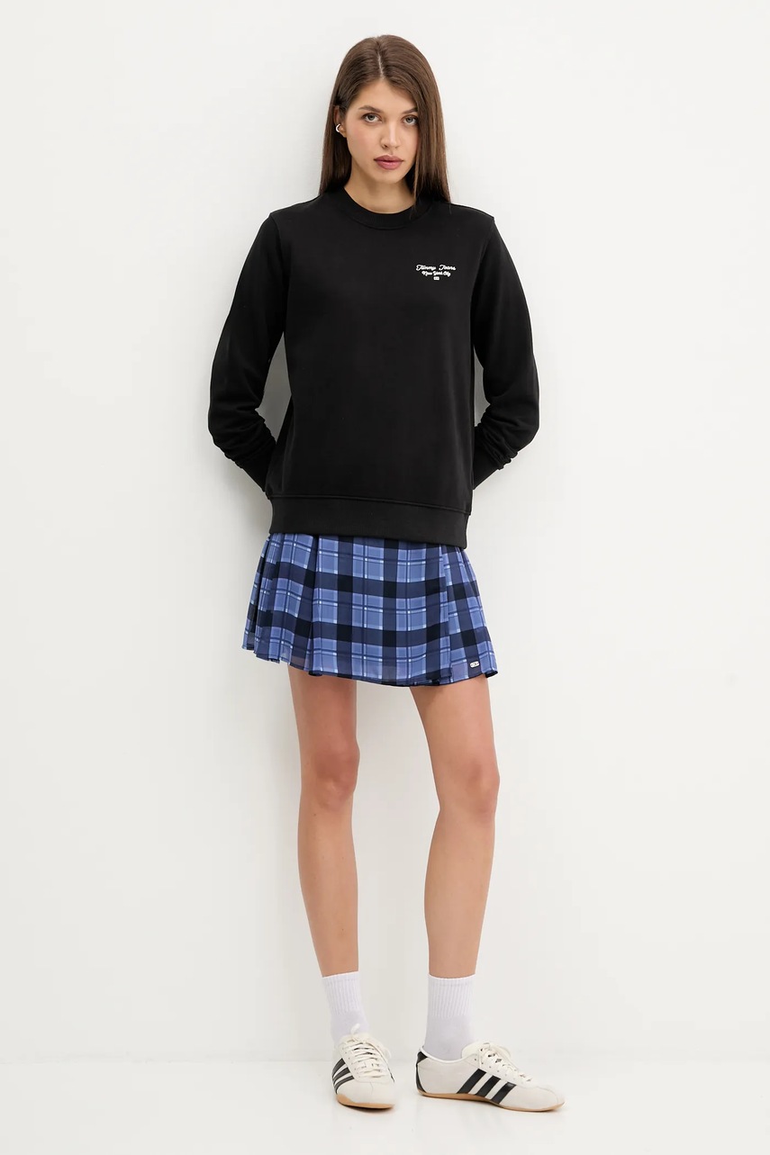 Хлопковая кофта Tommy Jeans цвет чёрный с принтом DW0DW21960 Хлопковая кофта Tommy Jeans цвет чёрный с принтом DW0DW21960