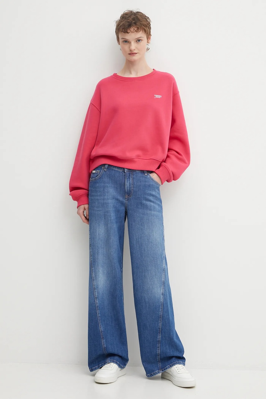 Кофта Tommy Jeans цвет красный однотонная DW0DW21961