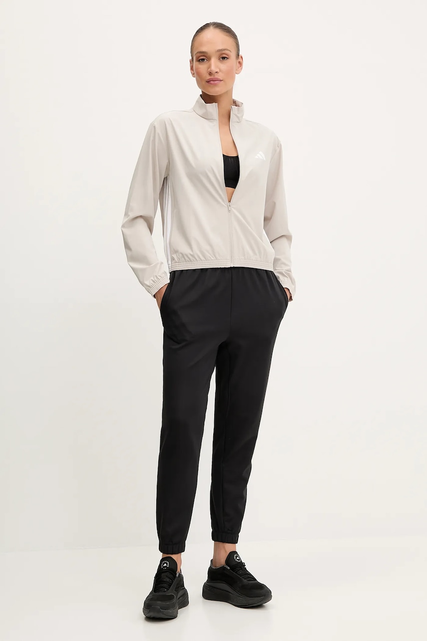 Кофта для тренинга adidas Performance Train Essentials цвет бежевый узор JE6173 Кофта для тренинга adidas Performance Train Essentials цвет бежевый узор JE6173