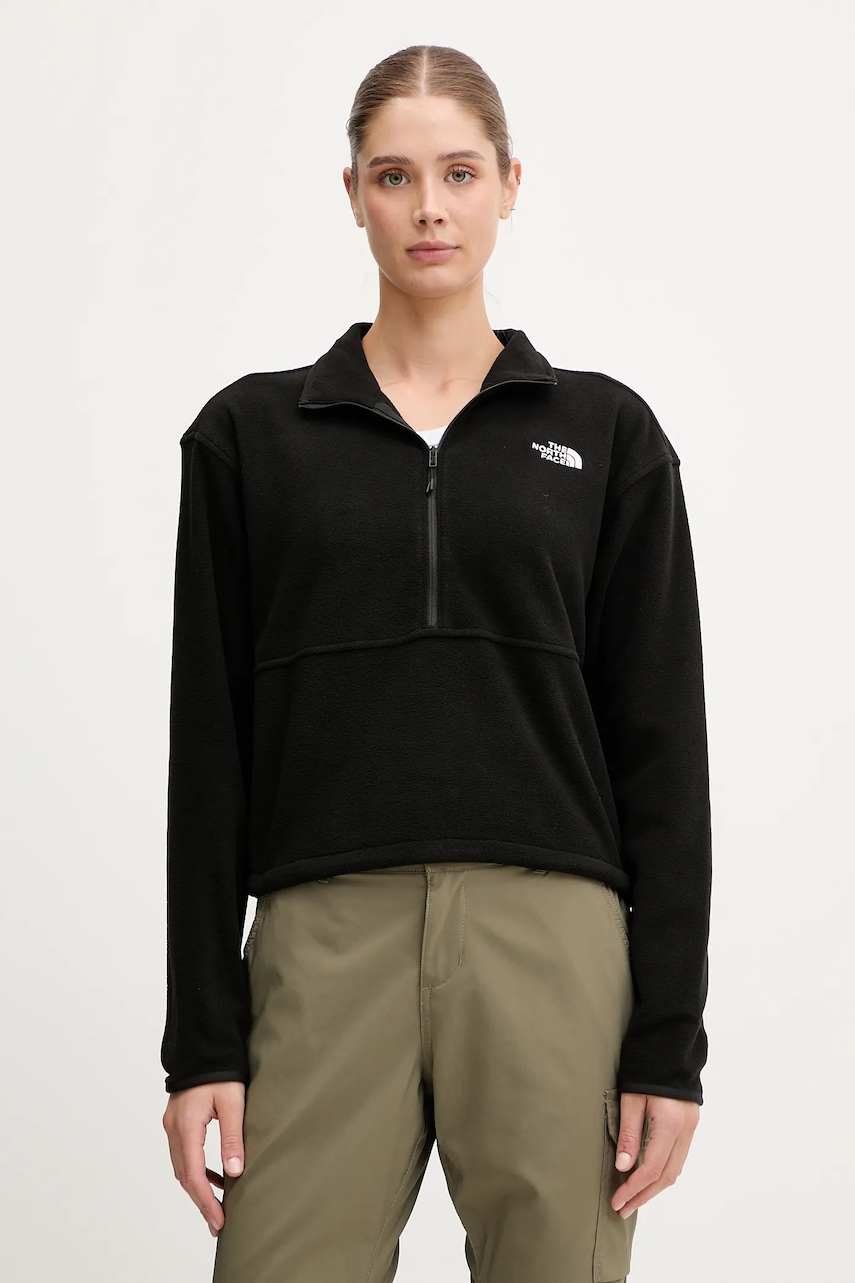Levně Sportovní mikina The North Face dámská, černá barva, s aplikací, NF0A8D2CJK31