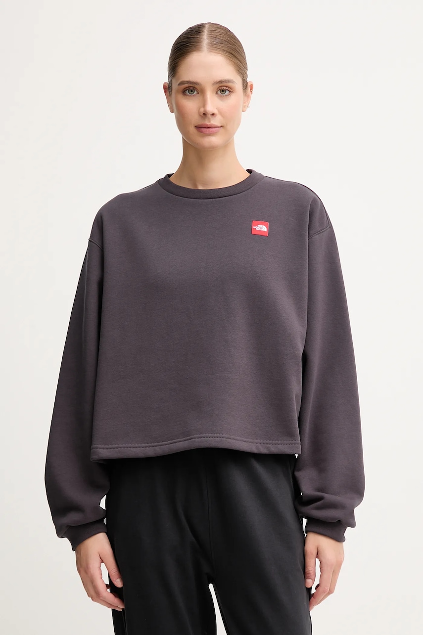 The North Face bluză Redbox culoarea gri, cu imprimeu, NF0A8EFY0SA1