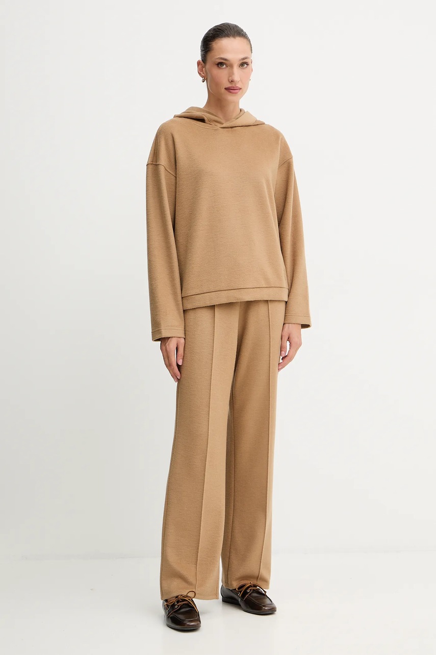 Кофта с добавлением шерсти Weekend Max Mara OSCURI цвет зелёный с капюшоном однотонная 2525926012600