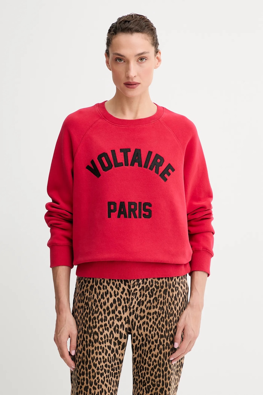ZADIG&VOLTAIRE bluză culoarea roșu, cu imprimeu, JWSS01674