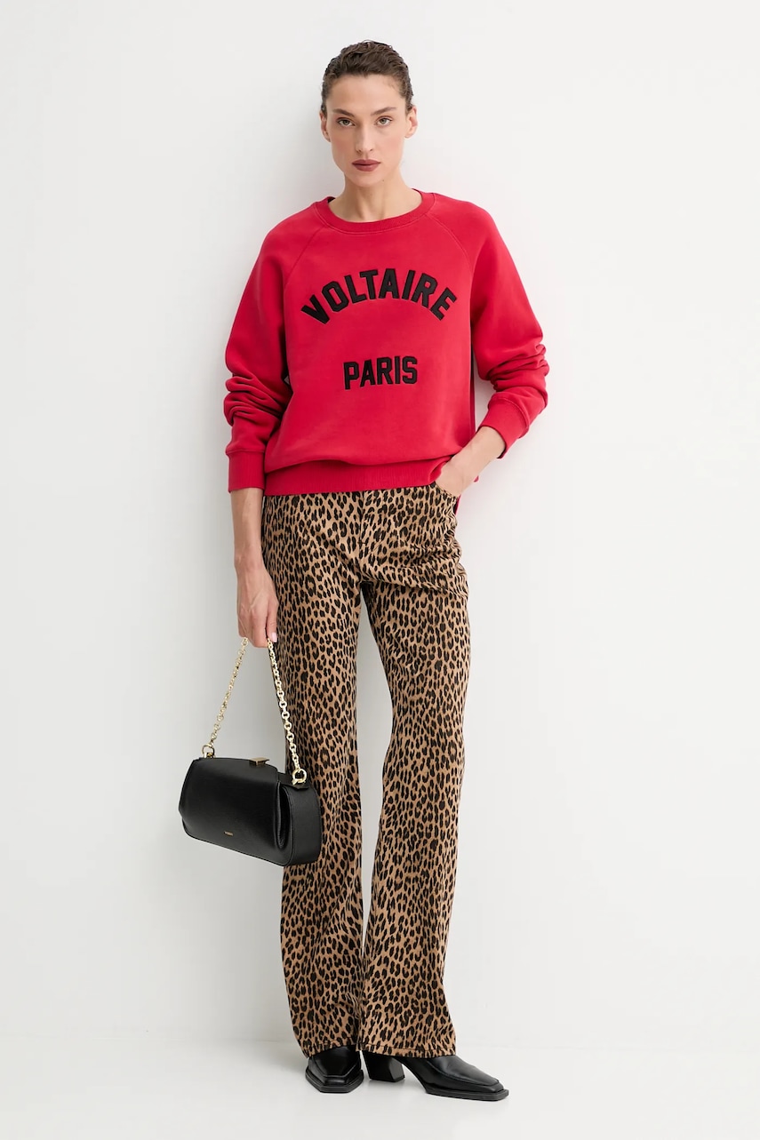 Кофта ZADIG&VOLTAIRE цвет красный с аппликацией JWSS01674 Кофта ZADIG&VOLTAIRE цвет красный с аппликацией JWSS01674
