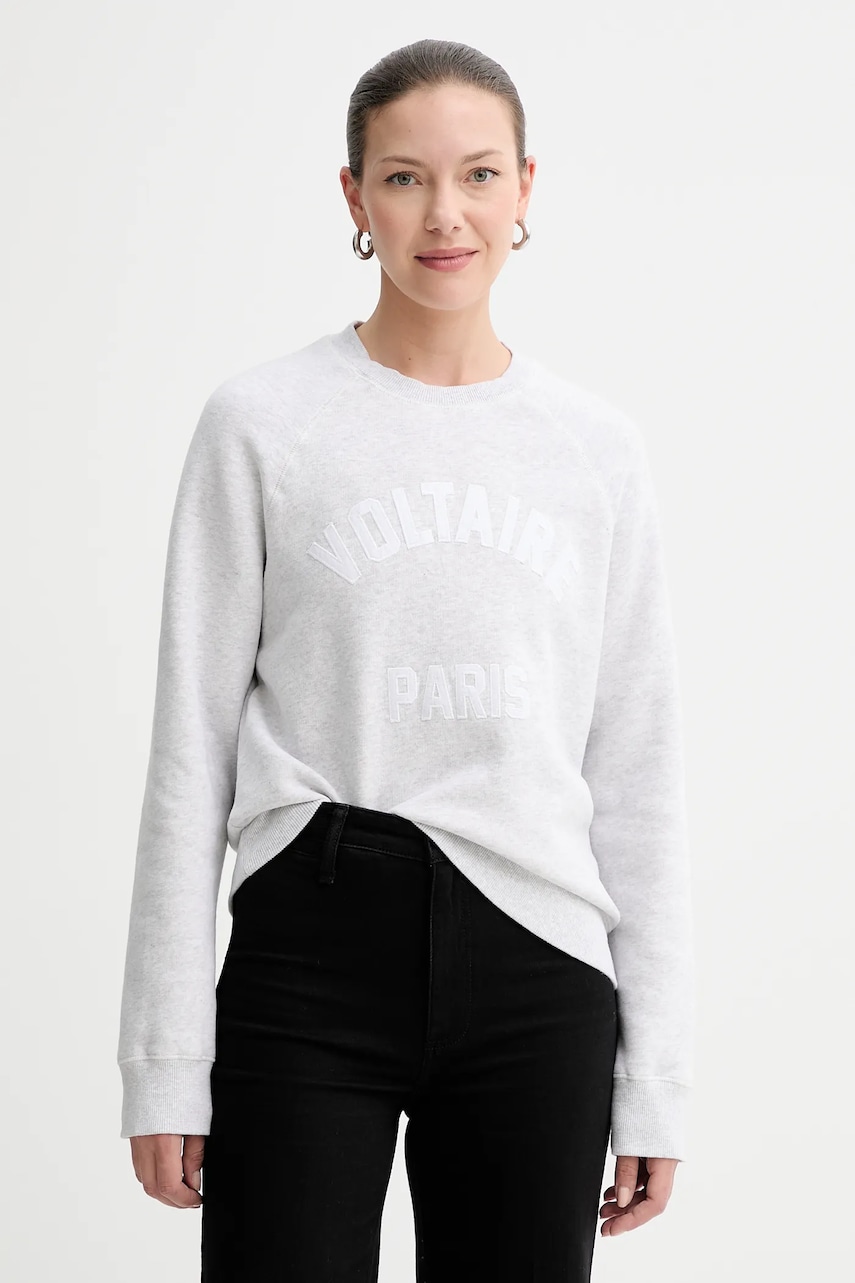 ZADIG&VOLTAIRE bluza culoarea gri, cu imprimeu, JWSS01722