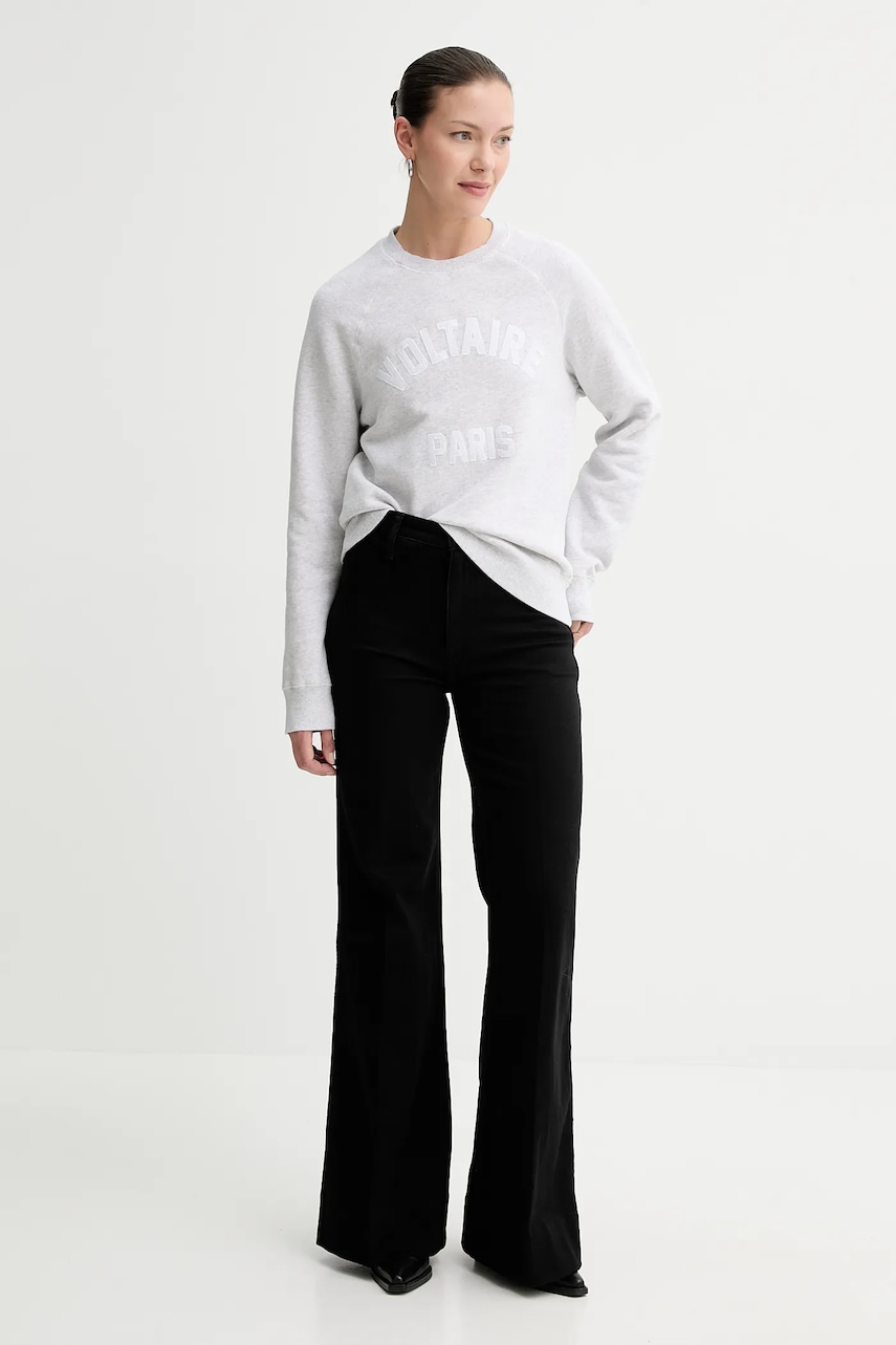 Кофта ZADIG&VOLTAIRE цвет серый с аппликацией JWSS01722 Кофта ZADIG&VOLTAIRE цвет серый с аппликацией JWSS01722