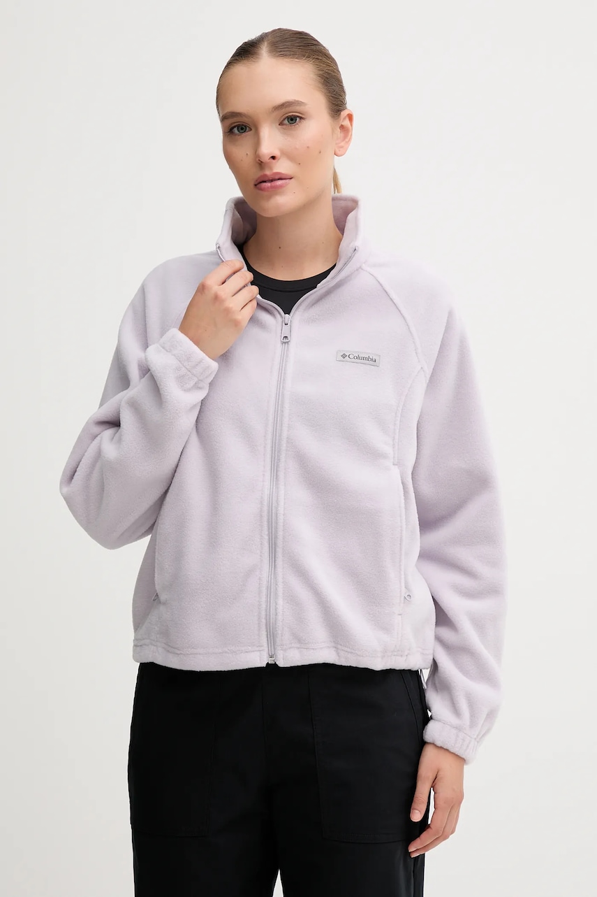 Columbia hanorac fleece Benton Springs culoarea violet, uni, 2136221