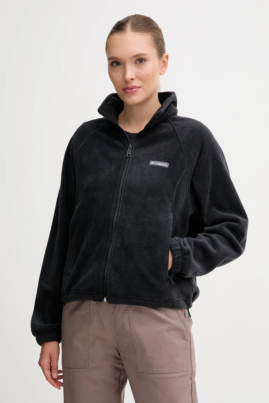 Columbia hanorac fleece Benton Springs culoarea negru, uni, 2136221