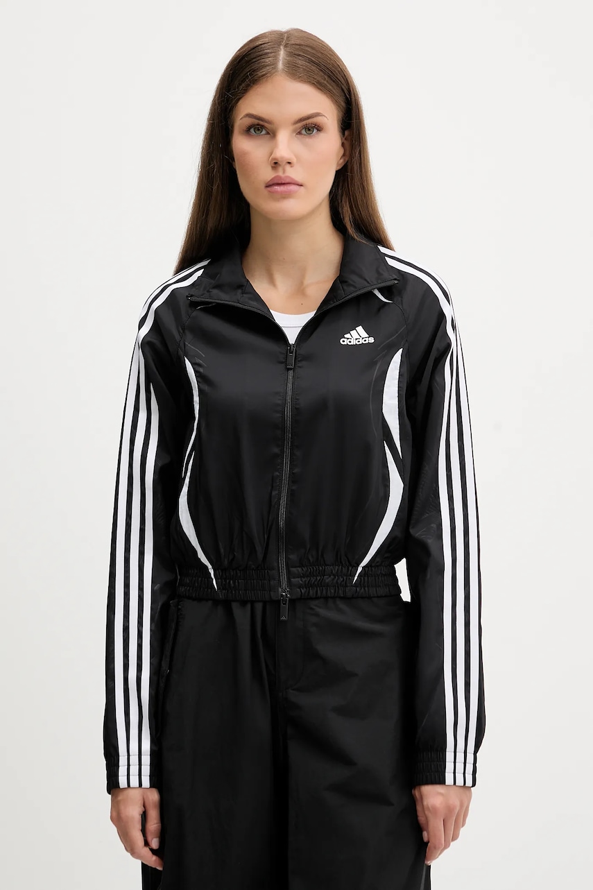 adidas Originals bluză Slim Tracktop culoarea negru, cu imprimeu, KE9786
