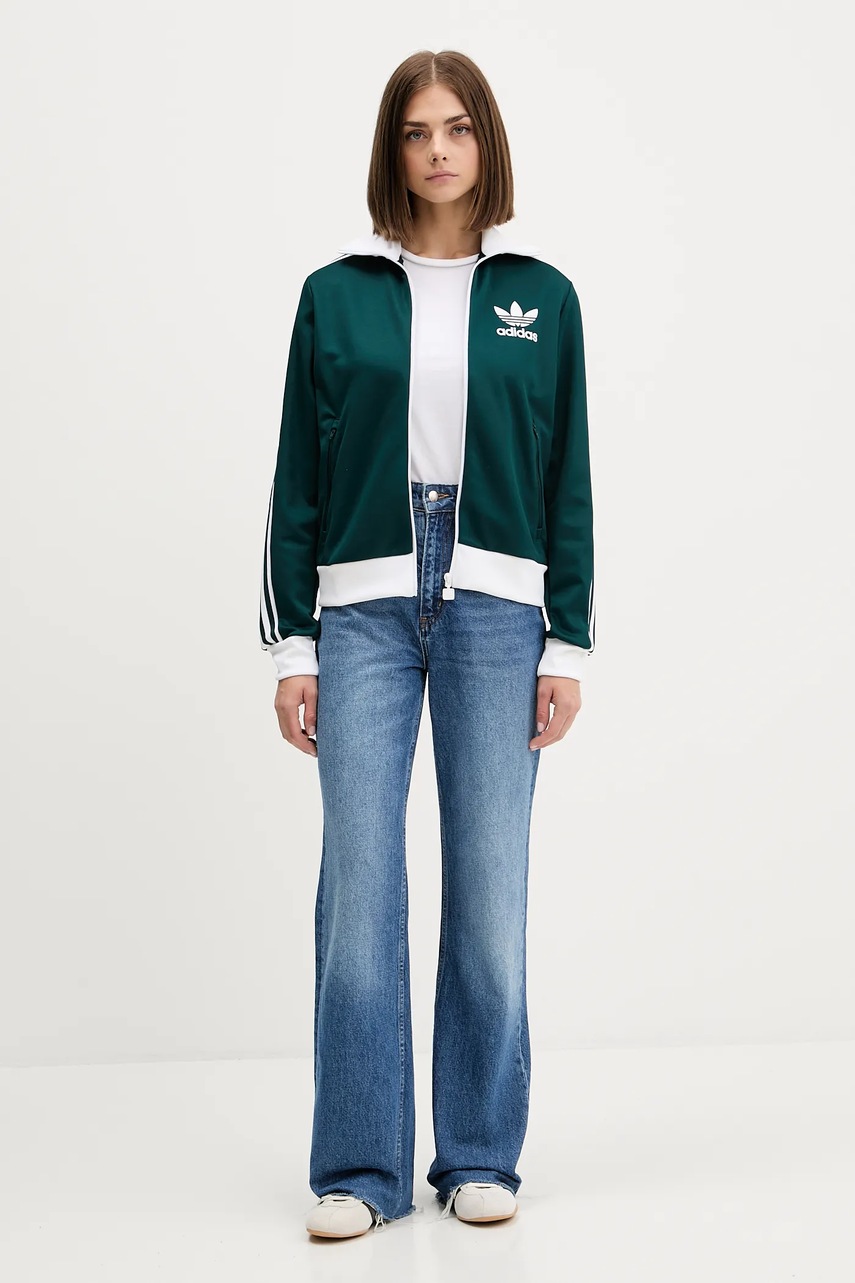 Кофта adidas Originals Classic Tt цвет зелёный узор JX7852