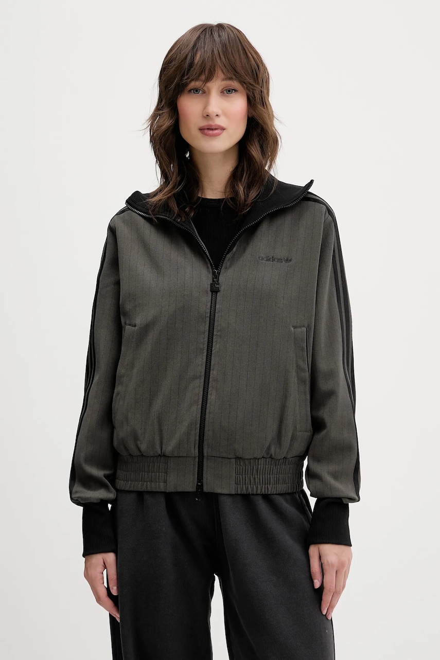 adidas Originals bluză Tailored Tt culoarea gri, cu imprimeu, JY3523