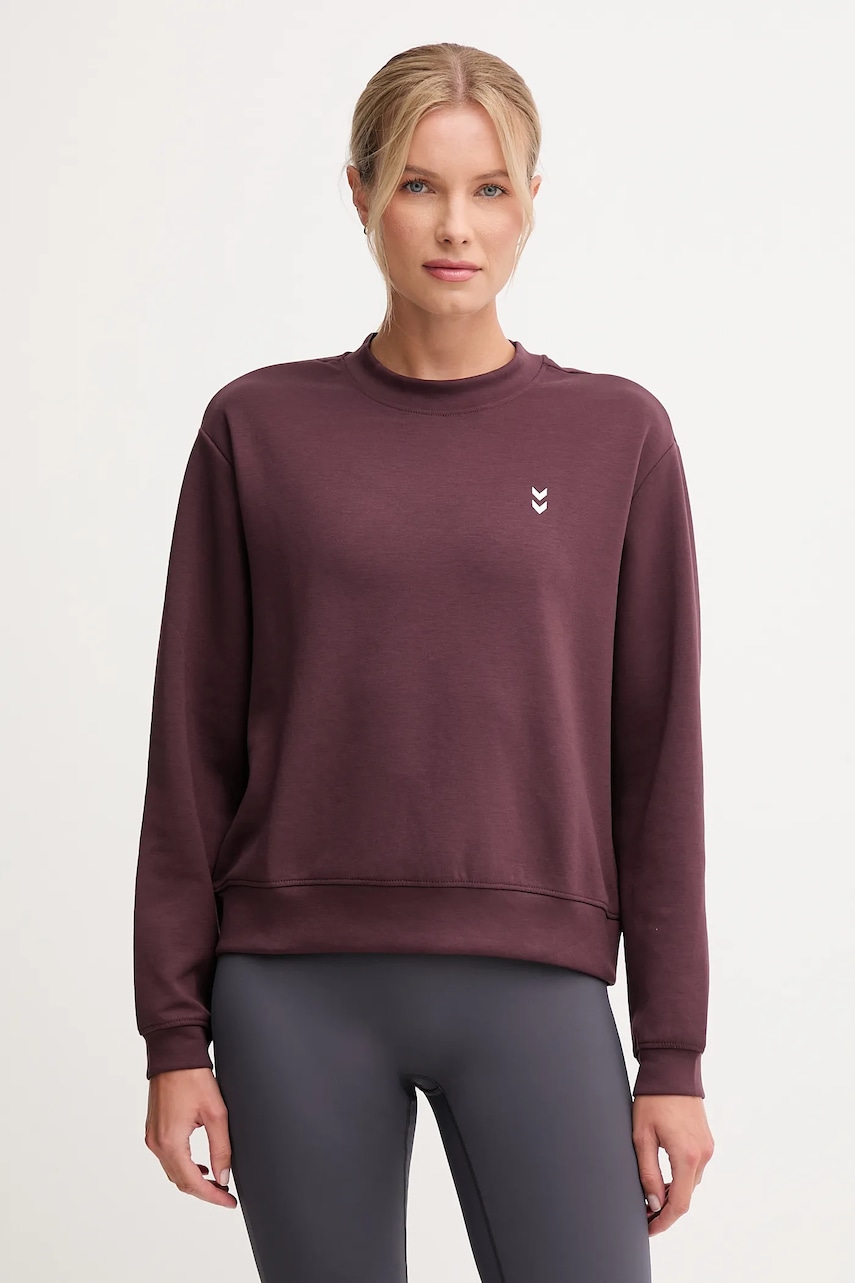 Hummel hanorac yoga culoarea bordo, uni, 230489
