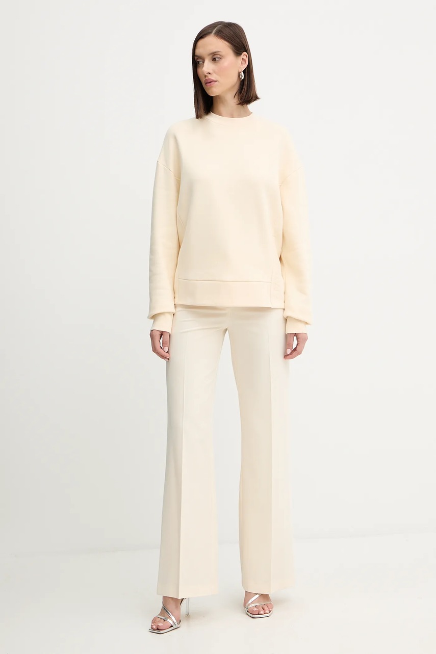 Хлопковая кофта Patrizia Pepe цвет бежевый с аппликацией 2M4494 J079 Хлопковая кофта Patrizia Pepe цвет бежевый с аппликацией 2M4494 J079