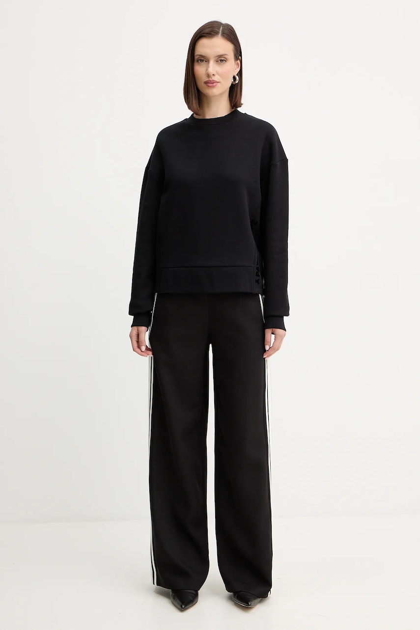 Хлопковая кофта Patrizia Pepe цвет чёрный с аппликацией 2M4494 J079 Хлопковая кофта Patrizia Pepe цвет чёрный с аппликацией 2M4494 J079