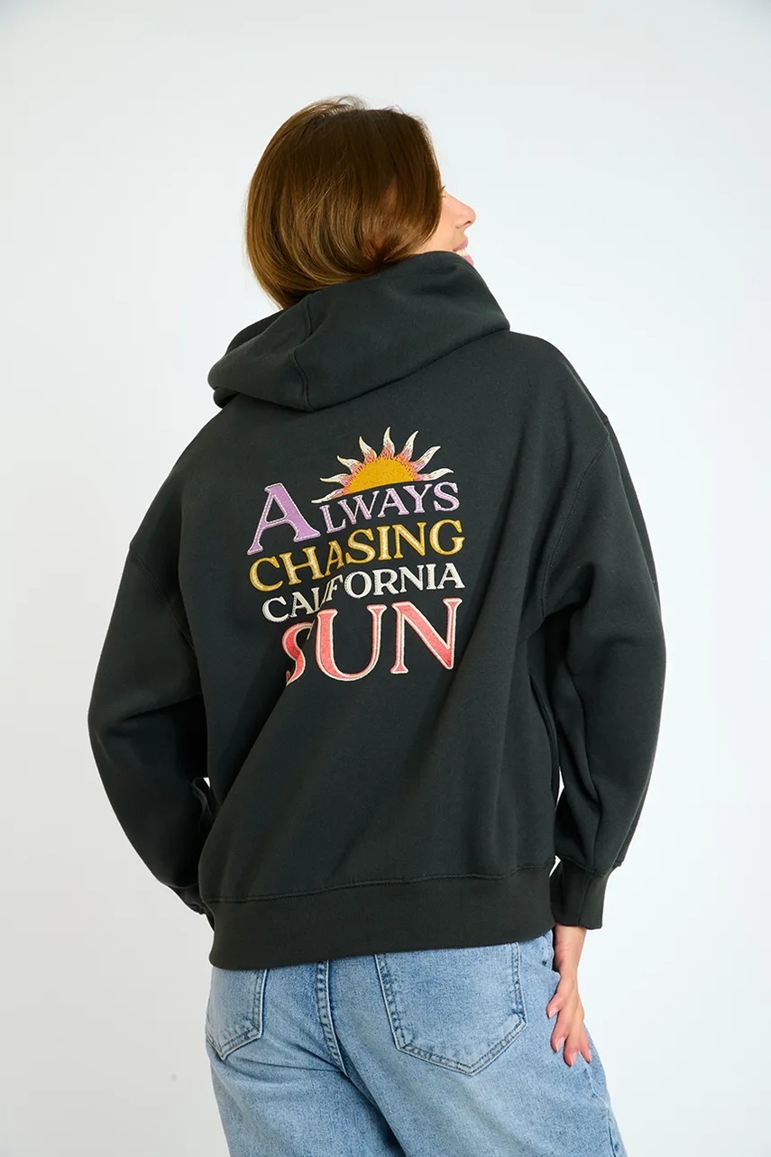 Кофта Banana Moon Rockford цвет чёрный с капюшоном с принтом SUNJAX.ROCKFORD