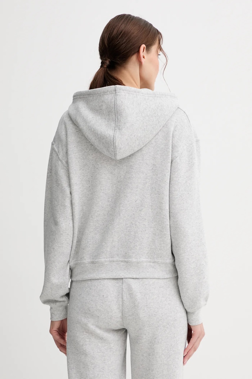 Кофта American Vintage цвет серый с капюшоном узор EVO03B