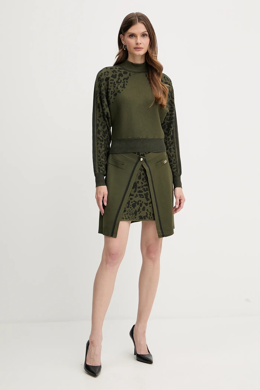 Свитер Liu Jo цвет зелёный с полугольфом TF5269.MS49I