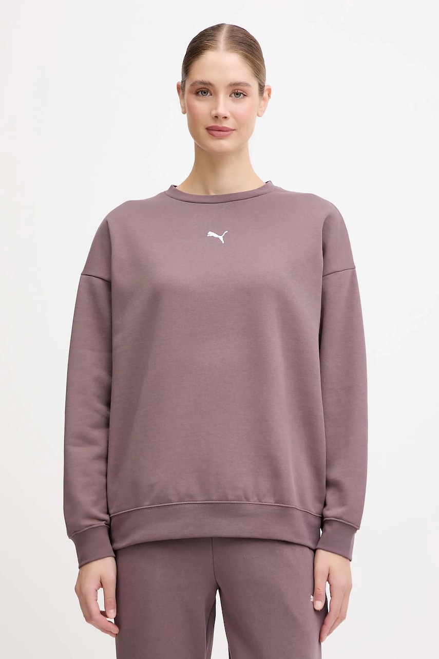 Puma bluză culoarea maro, cu imprimeu, 685400.D