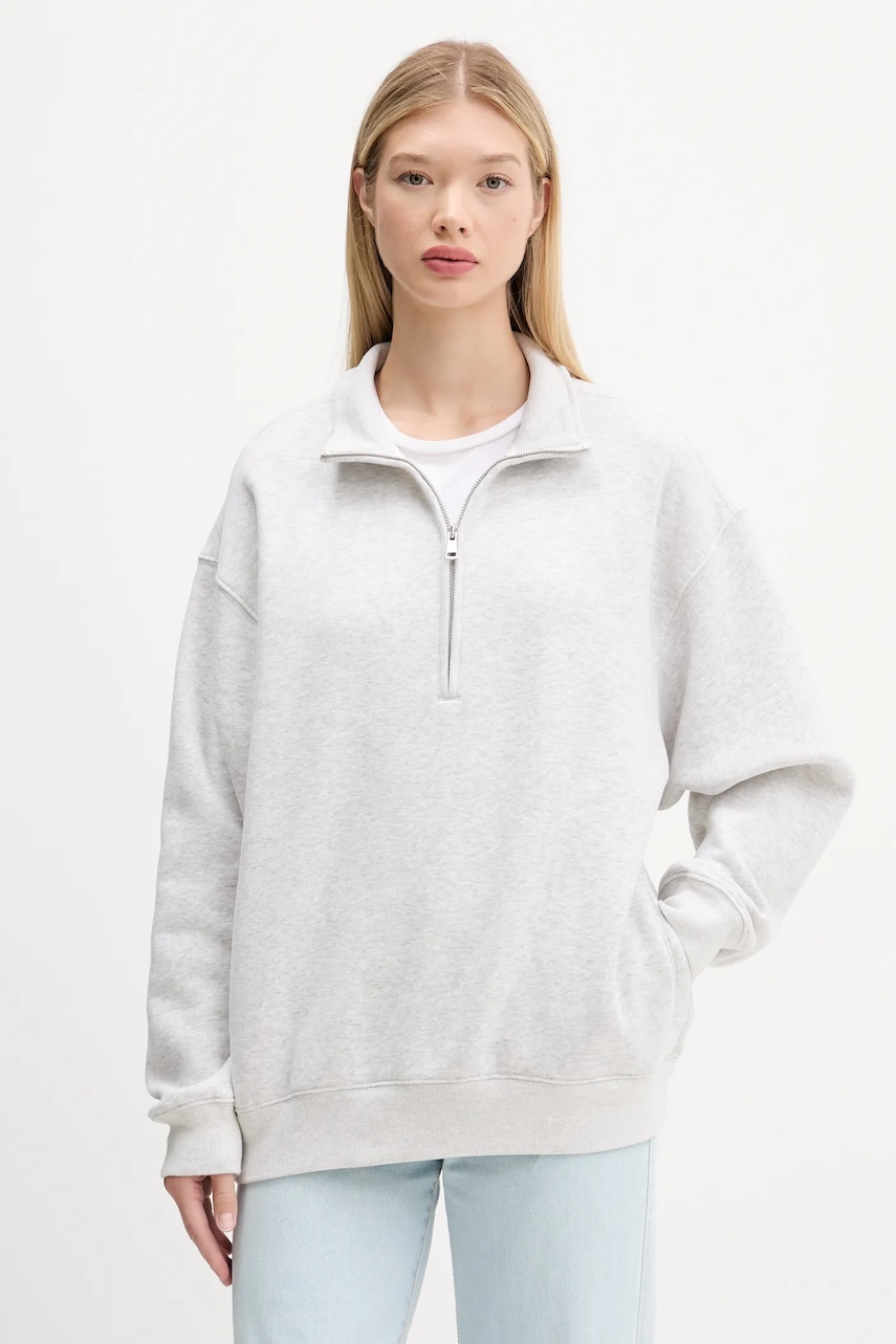 Abercrombie & Fitch bluză culoarea gri, cu imprimeu, KI152-5256-112