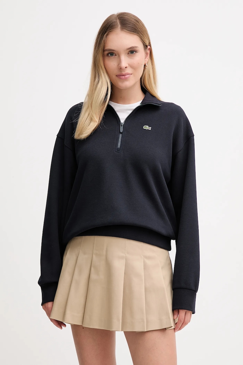 Lacoste bluză culoarea negru, uni, SF5271