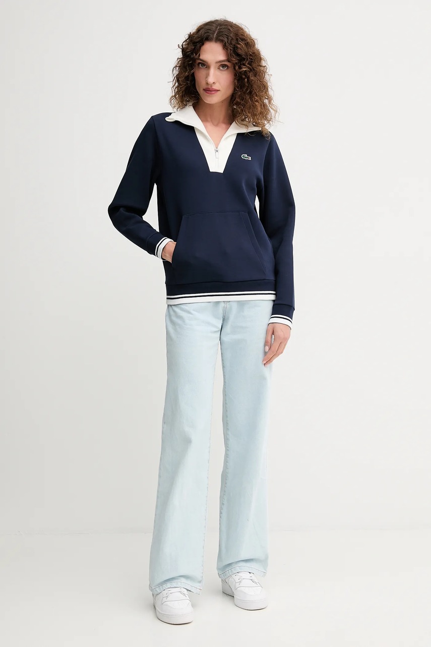 Кофта Lacoste цвет синий с аппликацией SF8634