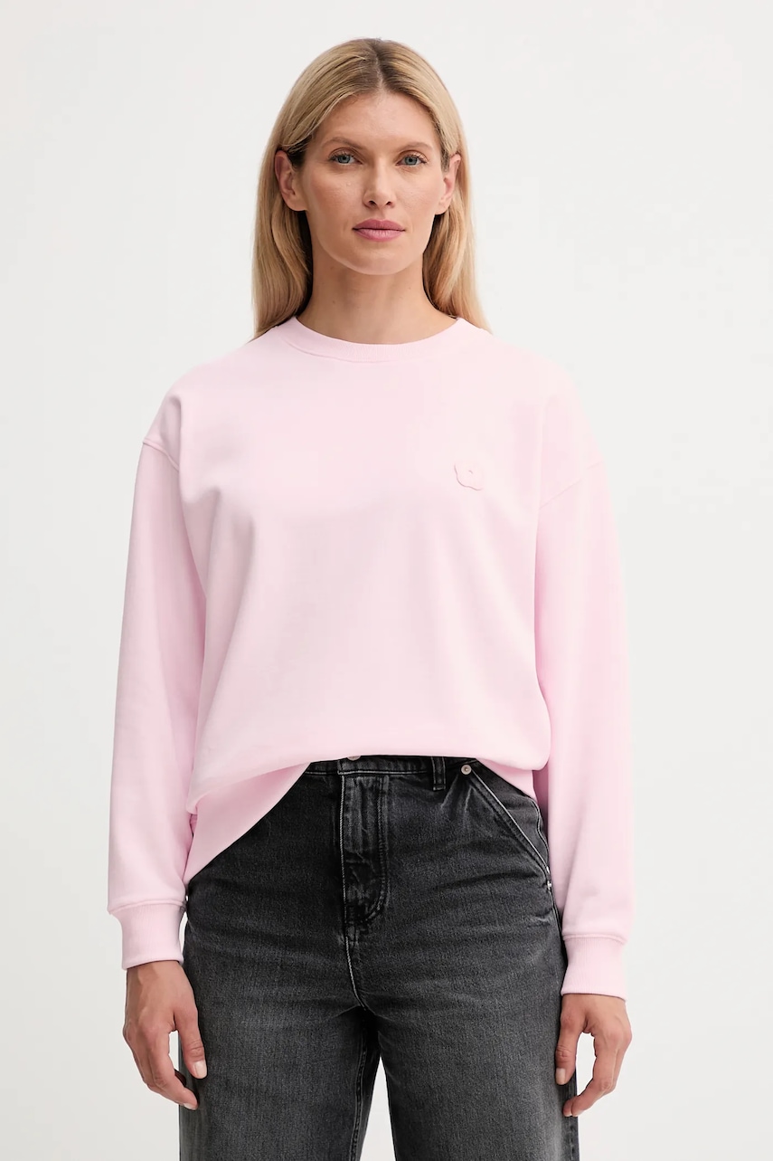 Kenzo hanorac de bumbac culoarea roz, uni, FF52SW1804MF