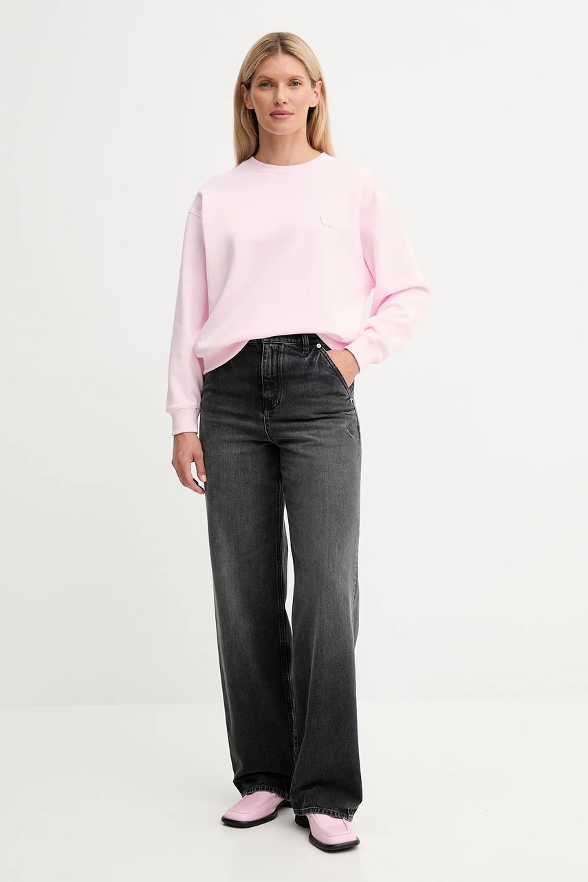 Хлопковая кофта Kenzo цвет розовый однотонная FF52SW1804MF