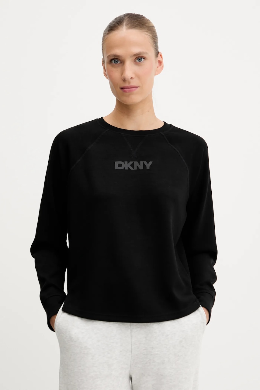 Dkny bluză culoarea negru, cu imprimeu, DP5T9976