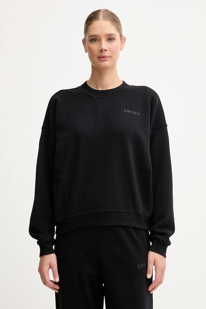 Dkny hanorac de bumbac culoarea negru, uni, DP5T1406