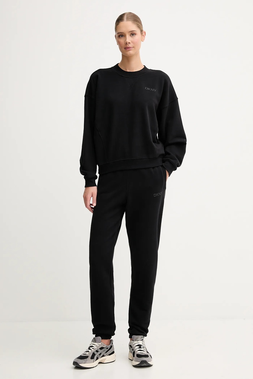 Хлопковая кофта Dkny цвет чёрный однотонная DP5T1406