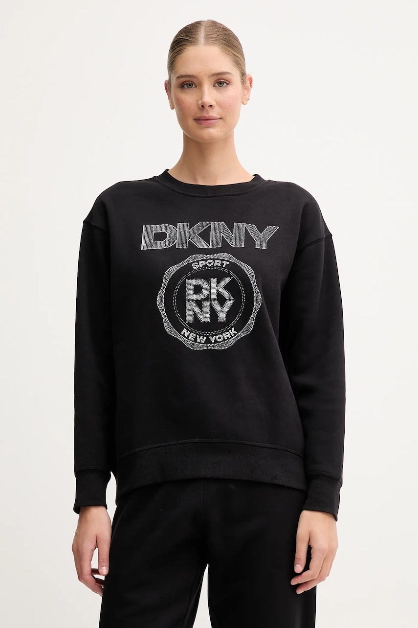 Dkny bluză culoarea negru, cu imprimeu, DP5T1340