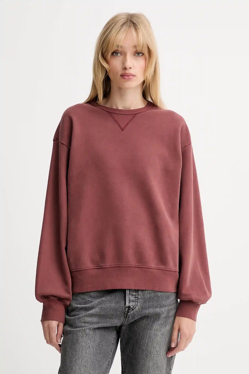 Levi's hanorac de bumbac culoarea rosu, uni, A8789