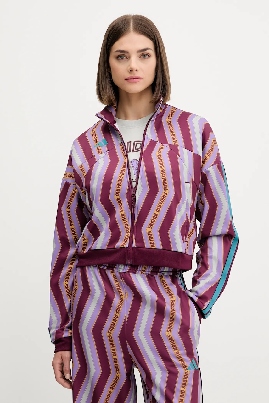 adidas bluză x Farm Rio culoarea roșu, cu imprimeu, JL8617