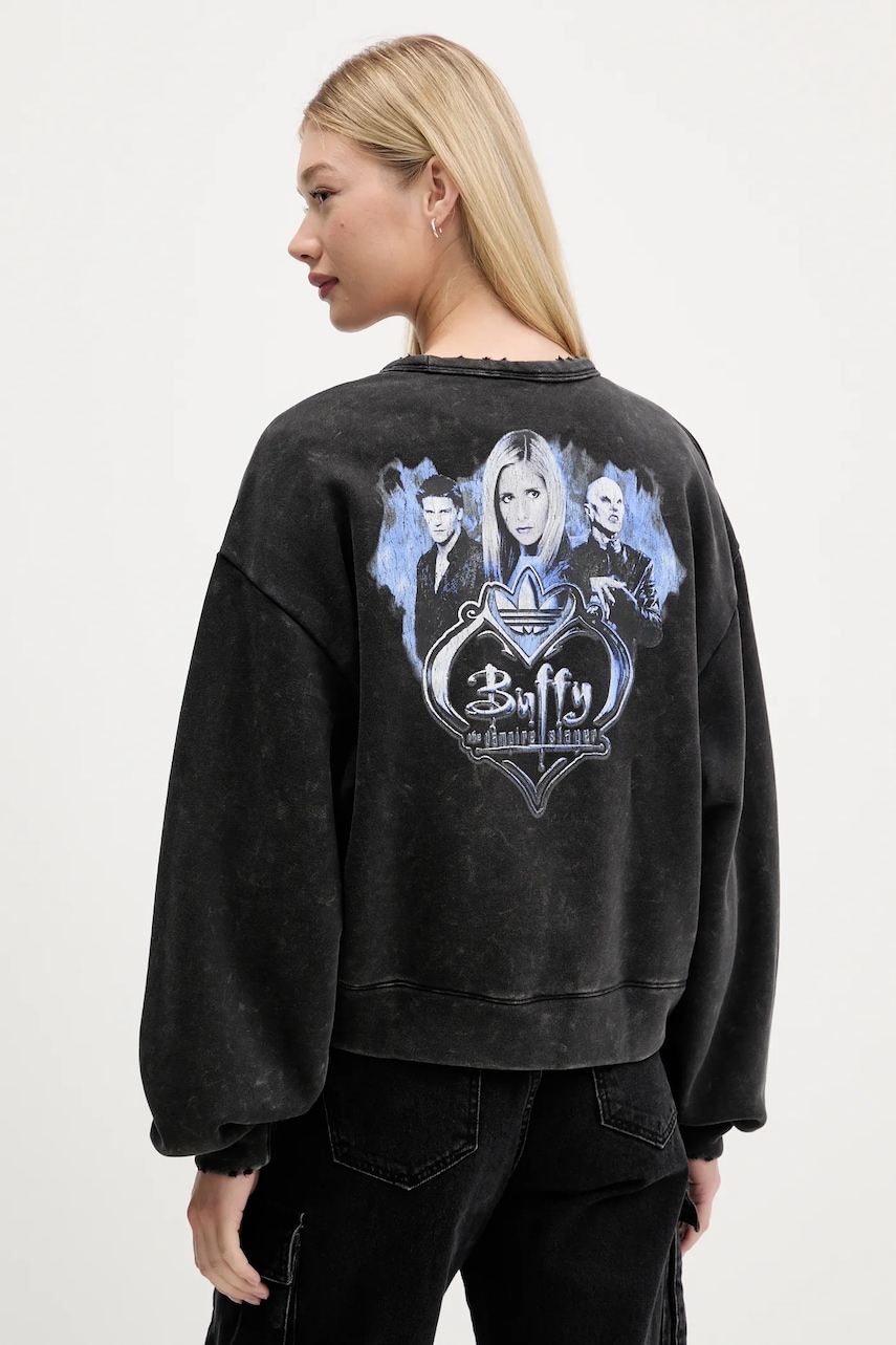 adidas Originals hanorac de bumbac 20th Century Fox Disney culoarea negru, cu imprimeu, JX1276